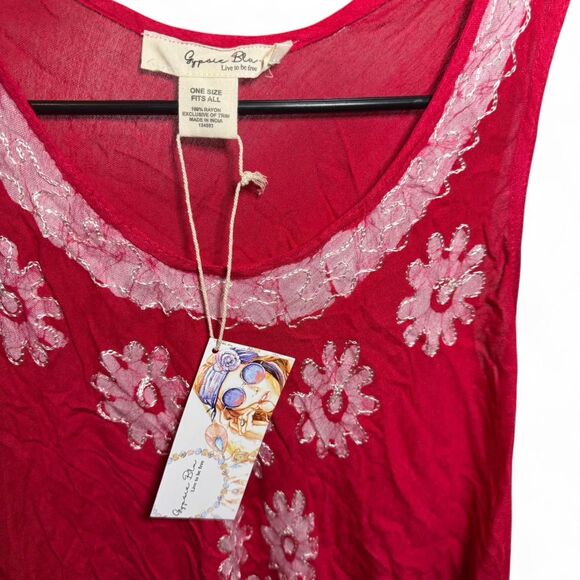 Women's Gypsie Blu OS Floral Swim Coverup Sheer NWT - Picture 5 of 7